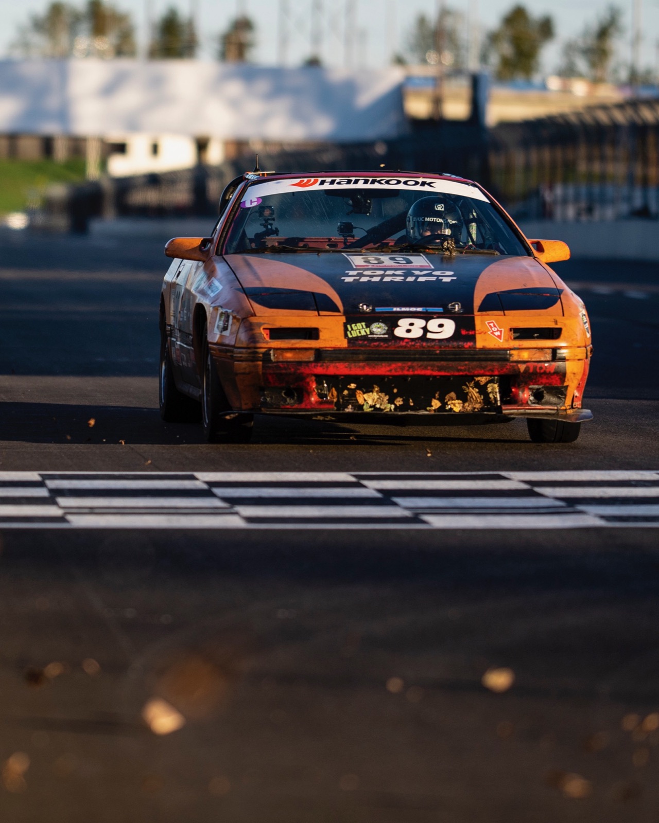 #89 crossing the start-finish line